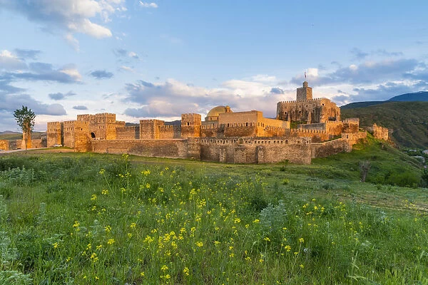 Landscape of the medioeval Rabati castle at sunset. Akhaltsikhe