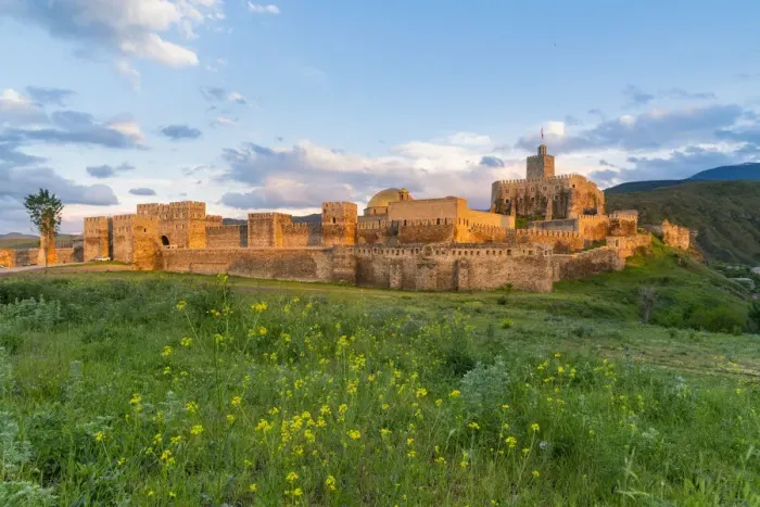 Framed Print : Landscape of the medioeval Rabati castle at sunset. Akhaltsikhe