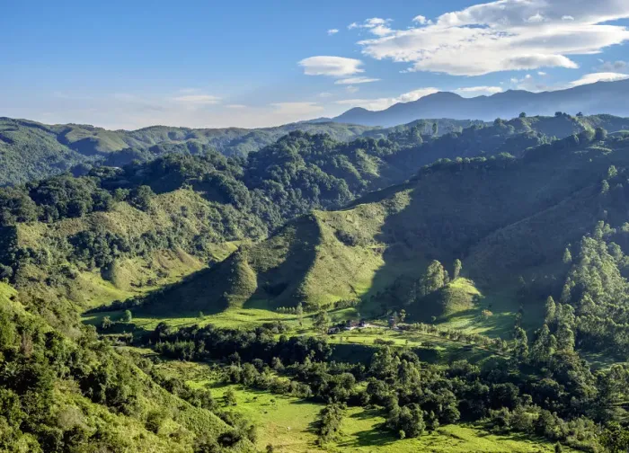 Framed Print : Landscape of Quindio River Valley, Salento, Quindio Department, Colombia Framed Print : Landscape of Quindio River Valley, Salento, Quindio Department, Colombia