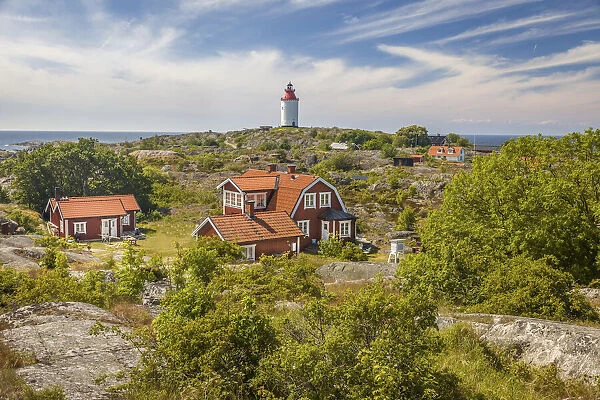 Landsort Fyr lighthouse on the archipelago island of A-ja, Stockholm County, Sweden