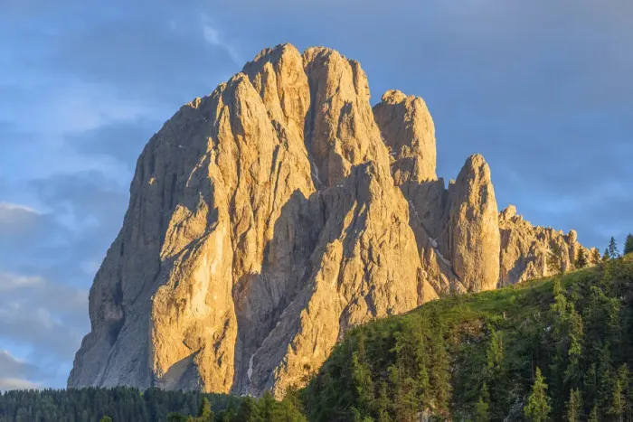 Framed Print : Langkofel N-face, Groeden, St. Christina, Dolomites, South Tyrol, Italy