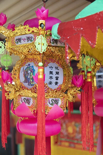 Lantern in shrine, Soho, Central, Hong Kong Island, Hong Kong, China