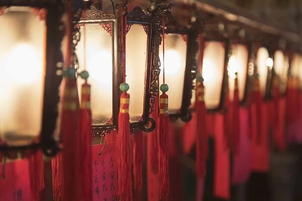 Lanterns at Man Mo Temple, Sheung Wan, Hong Kong Island, Hong Kong, China