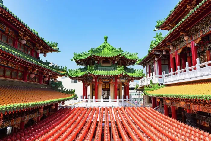 Framed Print : Lanterns at Sanfong Temple, Kaohsiung, Taiwan
