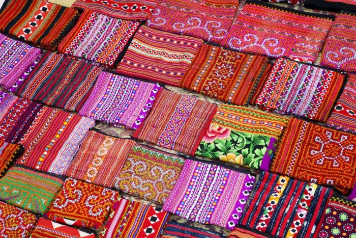 Framed Print : Laos, Luang Prabang, Ethnic Craft Night Market, Display of Hilltribe Handicrafts Framed Print : Laos, Luang Prabang, Ethnic Craft Night Market, Display of Hilltribe Handicrafts