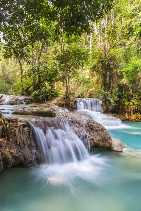 Framed Print : Laos, Luang Prabang, Tat Kuang Si Waterfall Framed Print : Laos, Luang Prabang, Tat Kuang Si Waterfall