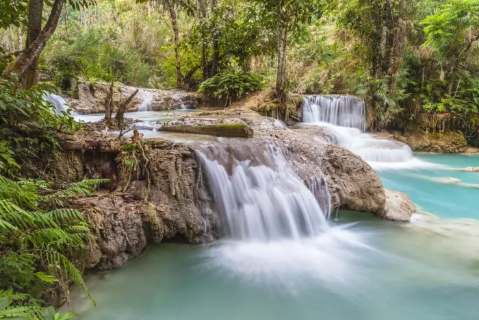Framed Print : Laos, Luang Prabang, Tat Kuang Si Waterfall Framed Print : Laos, Luang Prabang, Tat Kuang Si Waterfall