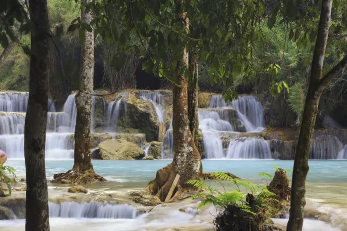 Framed Print : Laos, Luang Prabang (UNESCO Site), Tad Kouang Si Waterfalls Framed Print : Laos, Luang Prabang (UNESCO Site), Tad Kouang Si Waterfalls