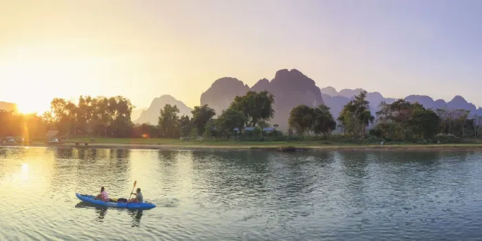 Framed Print : Laos, Vang Vieng. Nam Song River and Karst Landscape Framed Print : Laos, Vang Vieng. Nam Song River and Karst Landscape