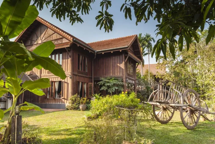 Framed Print : Laos, Vientiane, Lao Textile Museum, exterior Framed Print : Laos, Vientiane, Lao Textile Museum, exterior