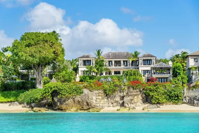 Framed Print : Large villa, Worthing Beach, Barbados, Caribbean Framed Print : Large villa, Worthing Beach, Barbados, Caribbean