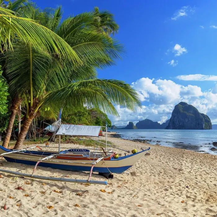 Framed Print : Las Cabanas beach, El Nido, Bacuit Bay, Palawan, Philippines Framed Print : Las Cabanas beach, El Nido, Bacuit Bay, Palawan, Philippines