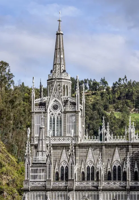 Framed Print : Las Lajas Sanctuary, detailed view, Narino Departmant, Colombia Framed Print : Las Lajas Sanctuary, detailed view, Narino Departmant, Colombia