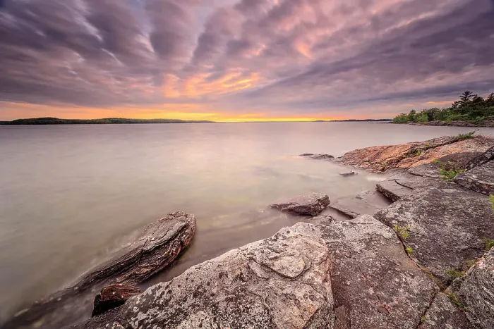 Framed Print : Late day light on the granite coast of Georgian Bay near Parry Sound, Ontario, Canada Framed Print : Late day light on the granite coast of Georgian Bay near Parry Sound, Ontario, Canada