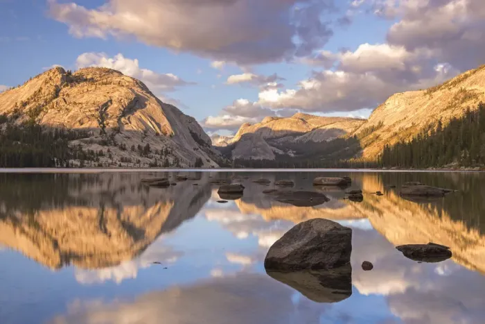 Framed Print : Late evening sunlight turns the granite mountains above Tenaya Lake to gold, Yosemite Framed Print : Late evening sunlight turns the granite mountains above Tenaya Lake to gold, Yosemite