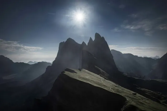 Framed Print : Late morning in front of the Seceda mountain range in Val Gardena, Dolomites, Italy Framed Print : Late morning in front of the Seceda mountain range in Val Gardena, Dolomites, Italy