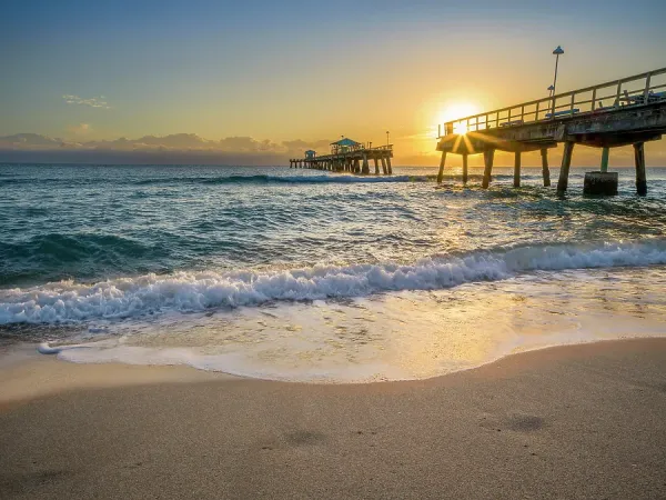 Lauderdale by the Sea Fishing Pier Sunrise Art Prints