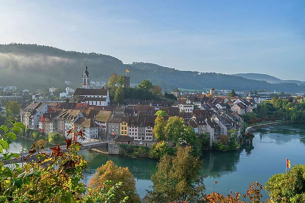 Laufenburg at Sunrise with river Rhine, Aargau, Switzerland