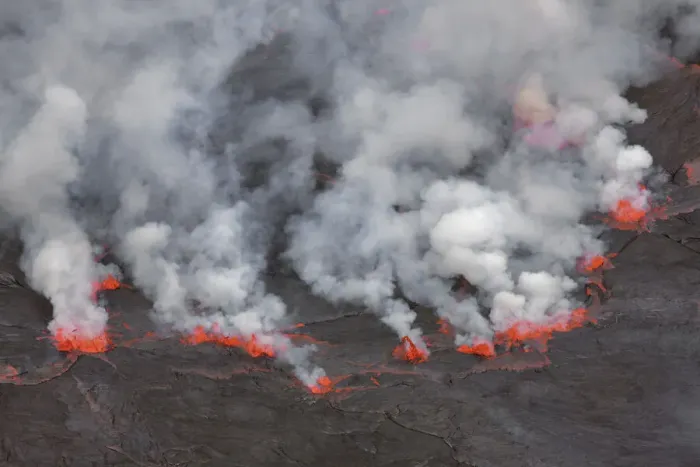 Framed Print : Lava lake Nyiragongo with lava meltings and fountains - Congo, Democratic Republic