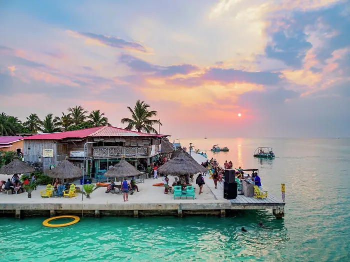 Framed Print : The Lazy Lizard Bar and Grill at sunset, The Split, Caye Caulker, Belize District, Belize Framed Print : The Lazy Lizard Bar and Grill at sunset, The Split, Caye Caulker, Belize District, Belize