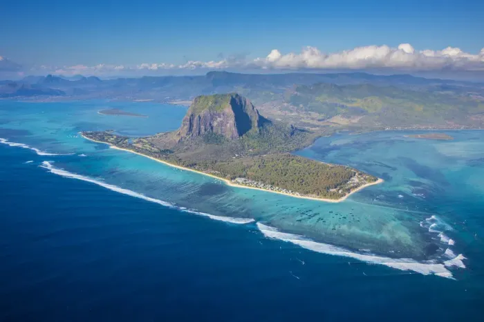Framed Print : Le Morne Brabant Peninsula, Black River (Riviere Noire), West Coast, Mauritius