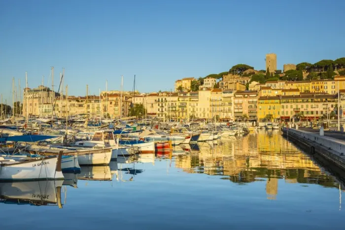 Framed Print : Le Vieux Port, Cannes, Alpes-Maritimes, Provence-Alpes-Cote D Azur, French Riviera
