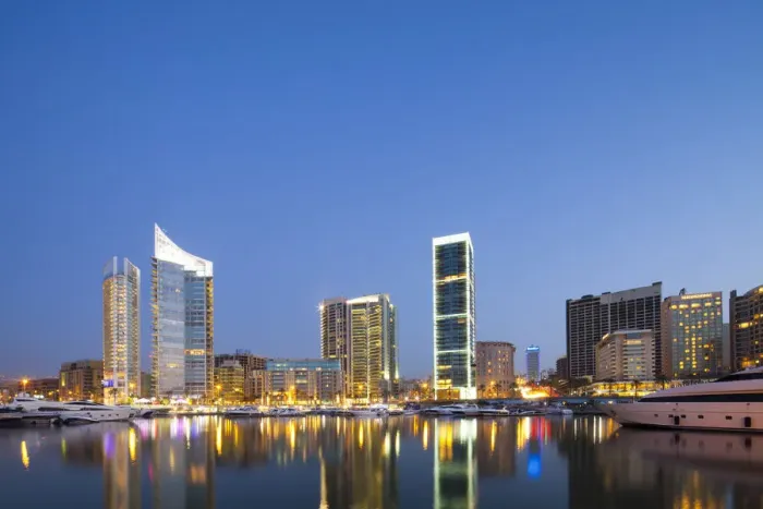 Framed Print : Lebanon, Beirut. The Beirut skyline from Zaitunay Bay Framed Print : Lebanon, Beirut. The Beirut skyline from Zaitunay Bay