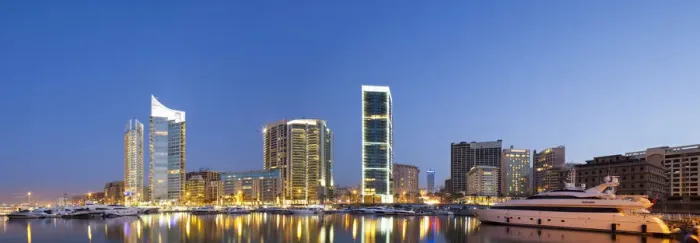 Framed Print : Lebanon, Beirut. The Beirut skyline from Zaitunay Bay Framed Print : Lebanon, Beirut. The Beirut skyline from Zaitunay Bay
