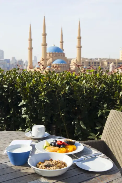 Framed Print : Lebanon, Beirut. Breakfast at the Le Gray Hotel