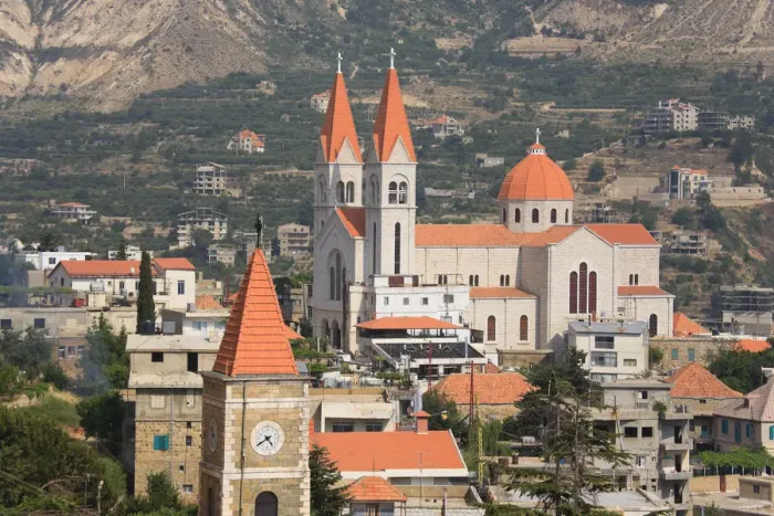 Framed Print : Lebanon, Kadisha Valley, Bcharre town, St Saba Church