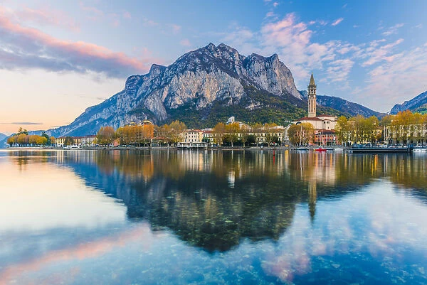 Lecco, lake Como, Lombardy, Italy. Cityscape and Mount St Martin