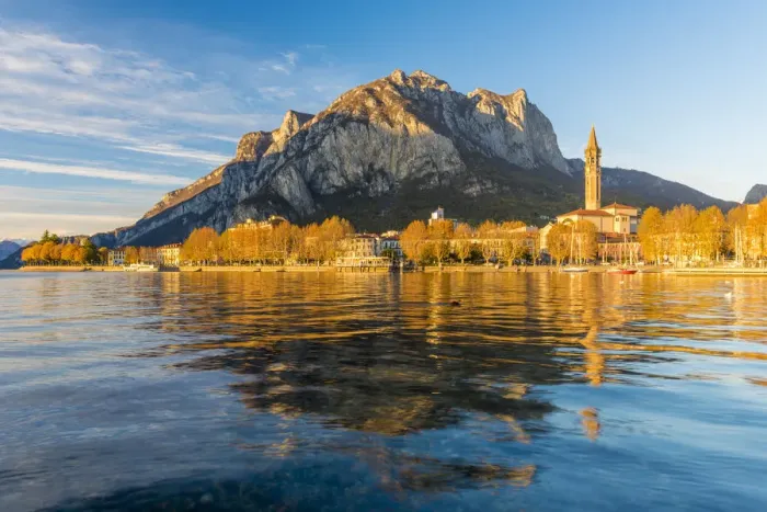 Framed Print : Lecco, lake Como, Lombardy, Italy. Cityscape and Mount St Martin at sunset Framed Print : Lecco, lake Como, Lombardy, Italy. Cityscape and Mount St Martin at sunset