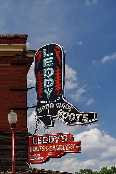 Leddy boots sign, Fort Worth, Texas, USA, Fort Worth, Texas, USA