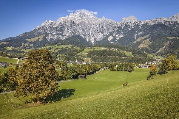 Leogang and the Leogang mountains, Salzburger Land, Austria