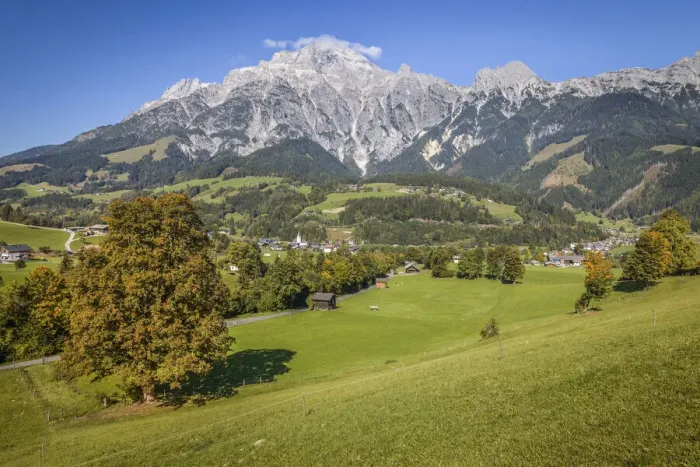 Framed Print : Leogang and the Leogang mountains, Salzburger Land, Austria Framed Print : Leogang and the Leogang mountains, Salzburger Land, Austria