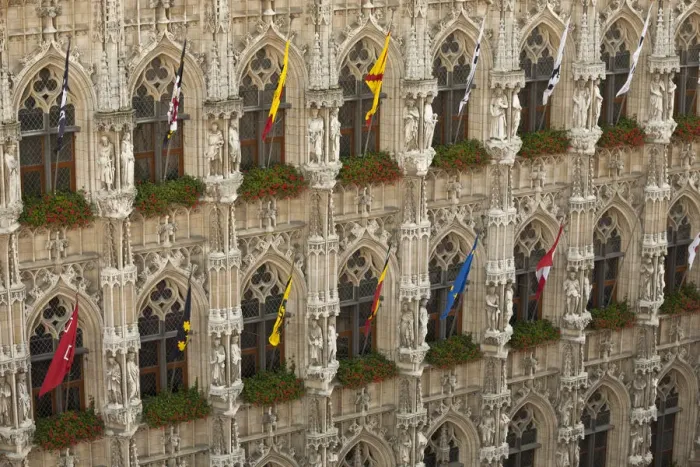 Framed Print : Leuven, Belgium. Detail from Leuvens mid-15th century town hall