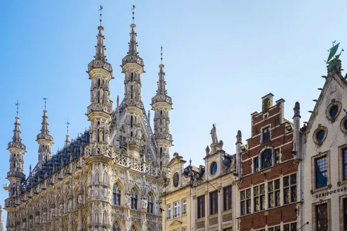 Framed Print : Leuven Stadhuis (City Hall) and Flemish buildings on Grote Markt, Leuven, Flemish Brabant Framed Print : Leuven Stadhuis (City Hall) and Flemish buildings on Grote Markt, Leuven, Flemish Brabant