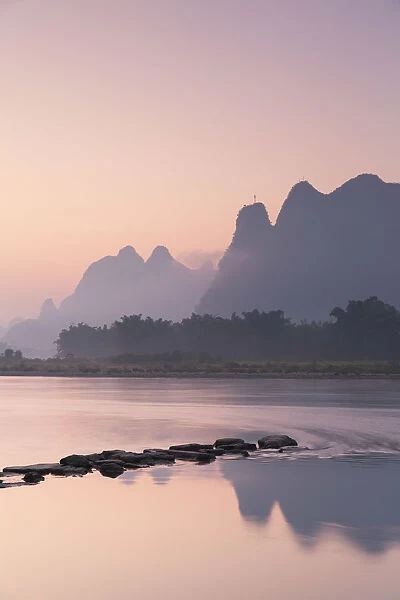 Li River at dawn, Xingping, Yangshuo, Guangxi, China