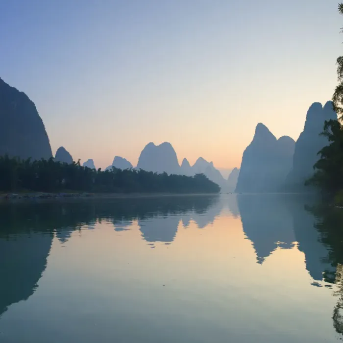 Framed Print : Li River at dawn, Xingping, Yangshuo, Guangxi, China Framed Print : Li River at dawn, Xingping, Yangshuo, Guangxi, China