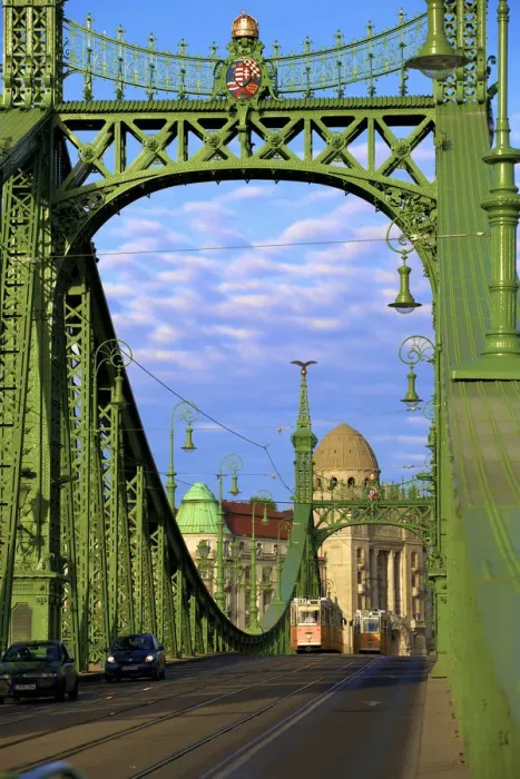 Framed Print : Liberty Bridge and Tram, Budapest, Hungary Framed Print : Liberty Bridge and Tram, Budapest, Hungary