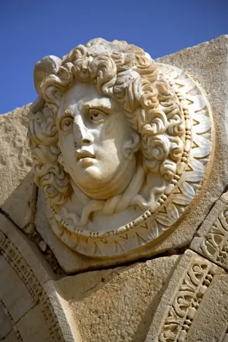 Framed Print : Libya; Tripolitania; Khums; The Head of the Medusa on arches in the Severan Forum at Leptis Magna Framed Print : Libya; Tripolitania; Khums; The Head of the Medusa on arches in the Severan Forum at Leptis Magna