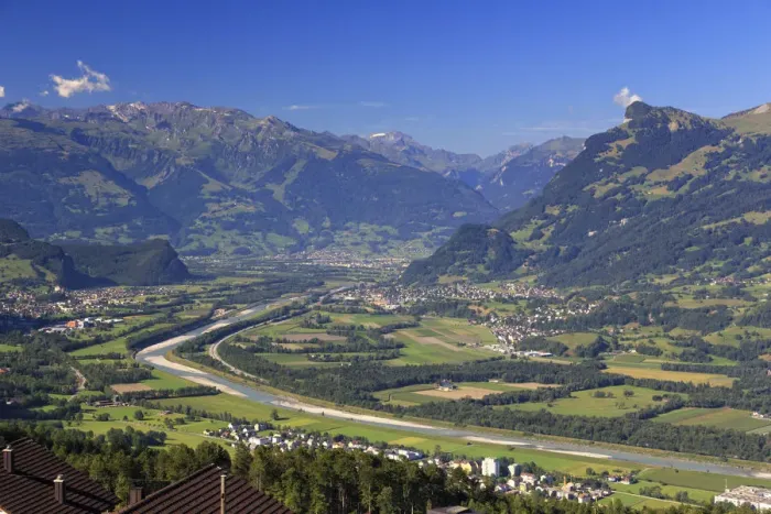 Framed Print : Liechtenstein, Steg Village, view from Triesenberg Village Framed Print : Liechtenstein, Steg Village, view from Triesenberg Village