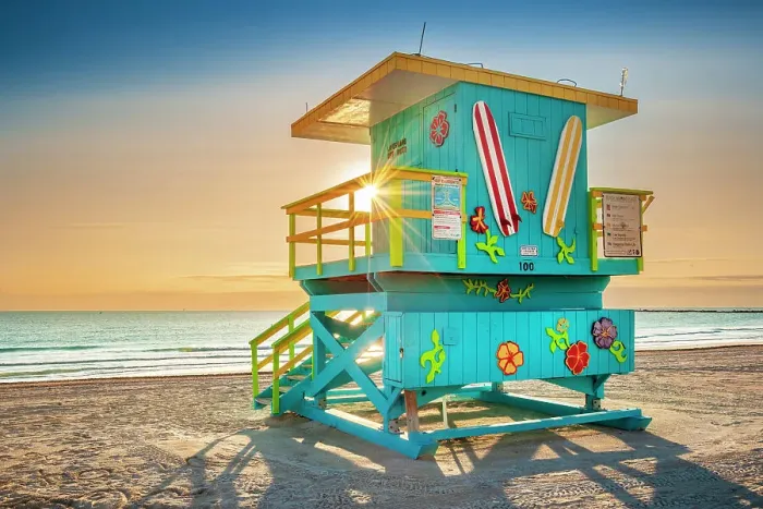 Framed Print : Liefguard hut, South Miami Beach, Miami, Florida, USA