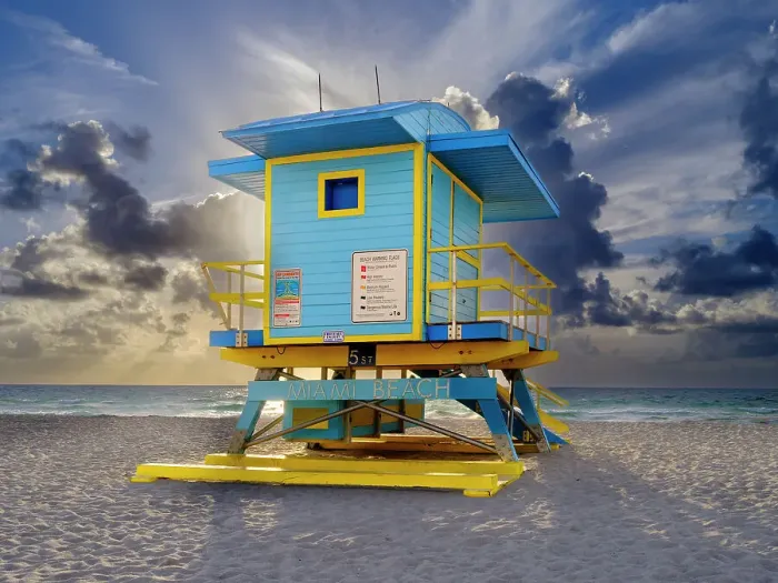 Framed Print : Liefguard hut, South Miami Beach, Miami, Florida, USA