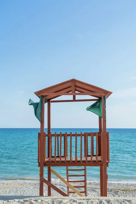 Framed Print : Lifeguard hut on Lourdas Beach, Kefalonia, Ionian Islands, Greek Islands, Greece Framed Print : Lifeguard hut on Lourdas Beach, Kefalonia, Ionian Islands, Greek Islands, Greece
