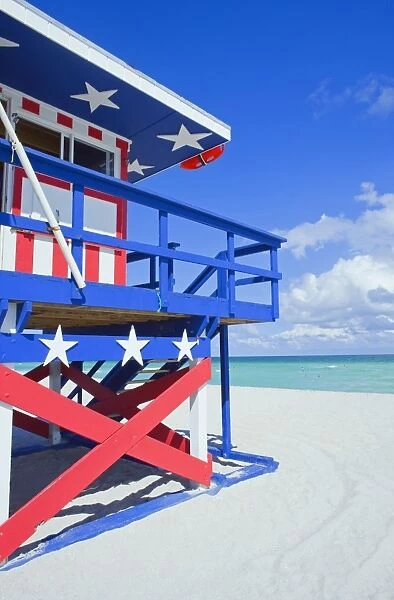 Lifeguard hut, South Beach, Miami, Florida, U. S. A