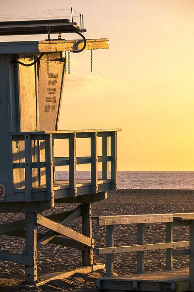 Lifeguard tower in Venice beach. Venice, Los Angeles, California, USA