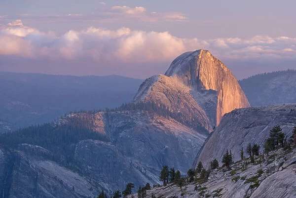 Last light on Half Dome, photographed from Olmsted Point, Yosemite National Park, California