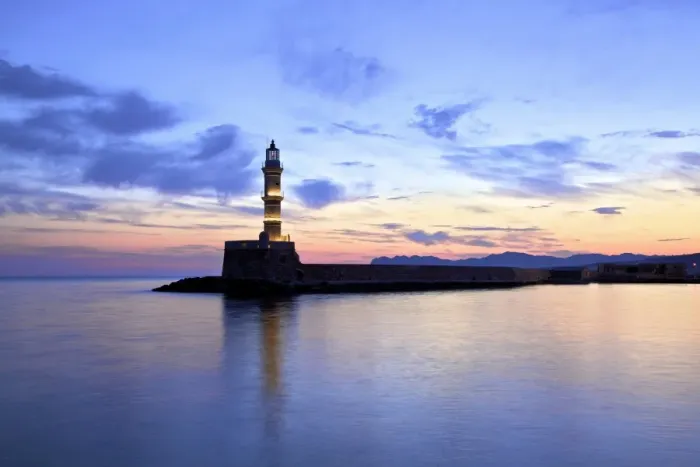 Framed Print : The Light House in The Venetian Harbour at Sunrise, Chania, Crete, Greek Islands Framed Print : The Light House in The Venetian Harbour at Sunrise, Chania, Crete, Greek Islands