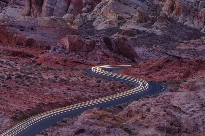 Framed Print : Light Trails though Valley of Fire State Park, Nevada, USA Framed Print : Light Trails though Valley of Fire State Park, Nevada, USA